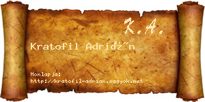 Kratofil Adrián névjegykártya